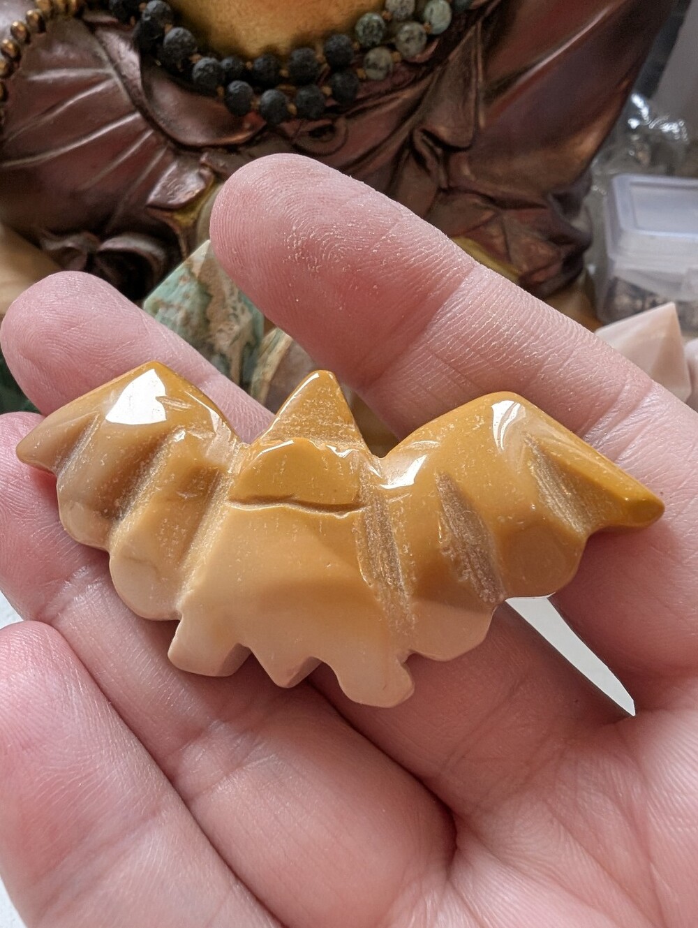 Adorable Yellow 💛 Mookaite Jasper Hand Carved Bat 🦇🦇🦇